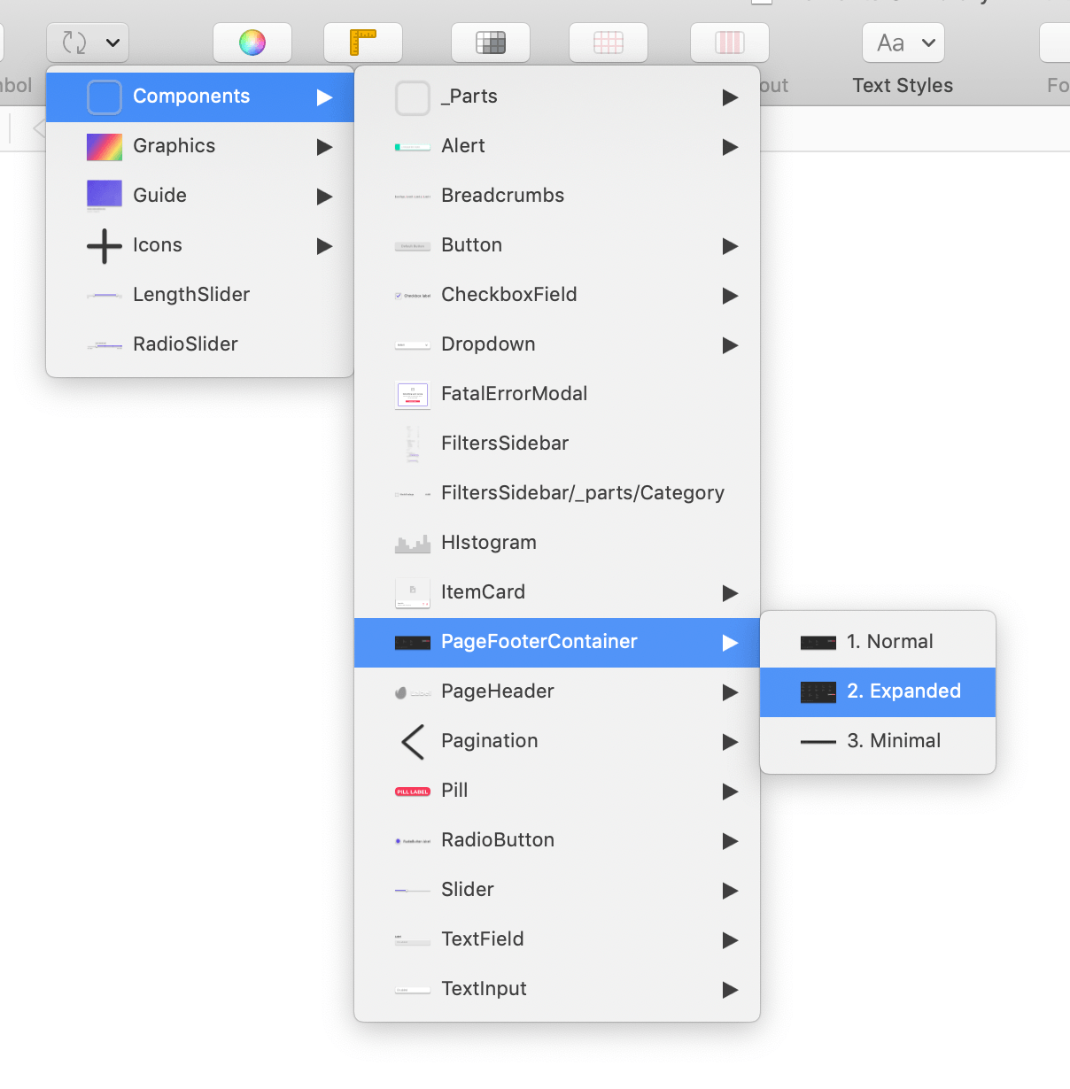 Browsing components in Sketch